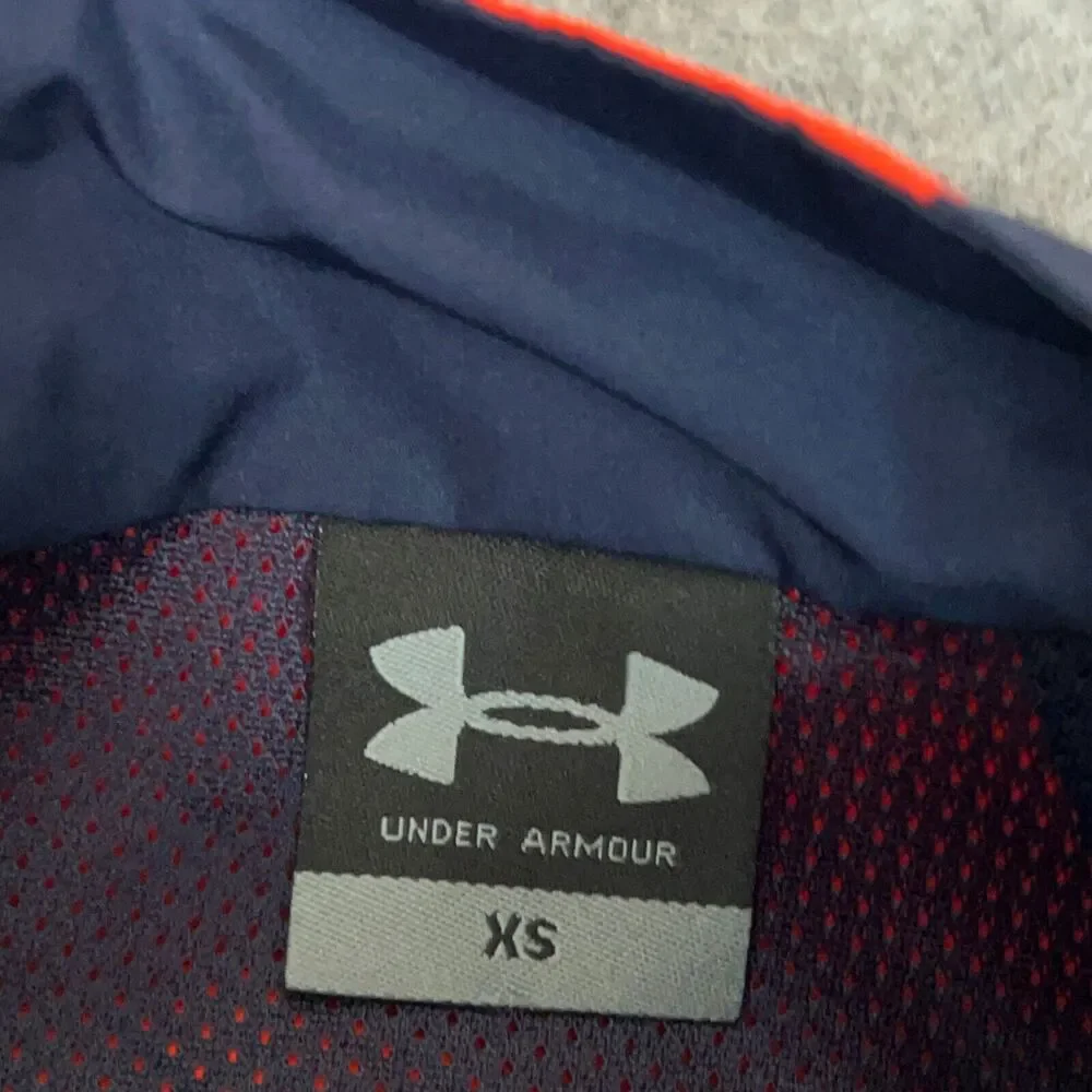 Auburn Tigers Mens Jacket Extra Small Navy Orange‎ Under Armour Track Zip NCAA